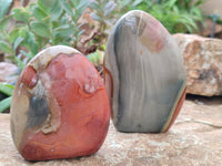 Polished Polychrome Jasper Standing Free Forms x 3 From Mahajanga, Madagascar - Toprock Gemstones and Minerals 