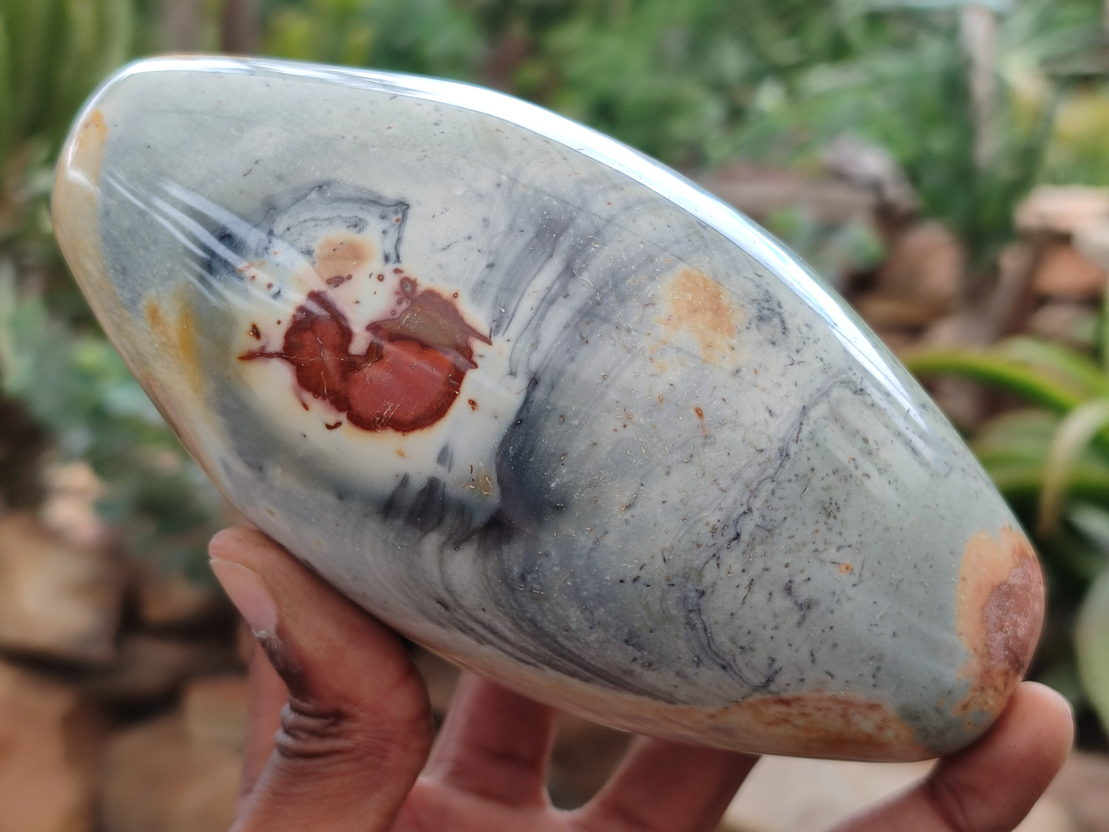 Polished Polychrome Jasper Standing Free Forms x 3 From Mahajanga, Madagascar - Toprock Gemstones and Minerals 