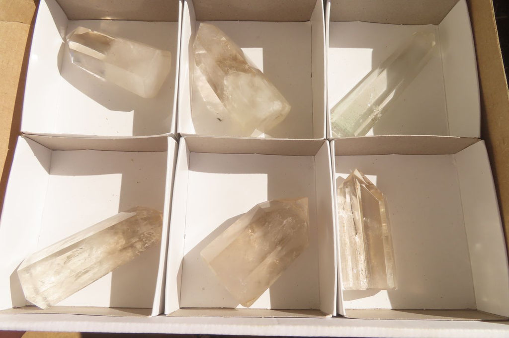 Polished Smokey Quartz Crystals x 6 From Madagascar - Toprock Gemstones and Minerals 