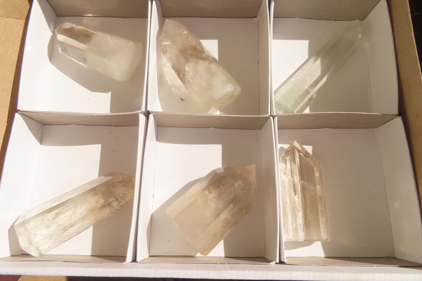 Polished Smokey Quartz Crystals x 6 From Madagascar - Toprock Gemstones and Minerals 