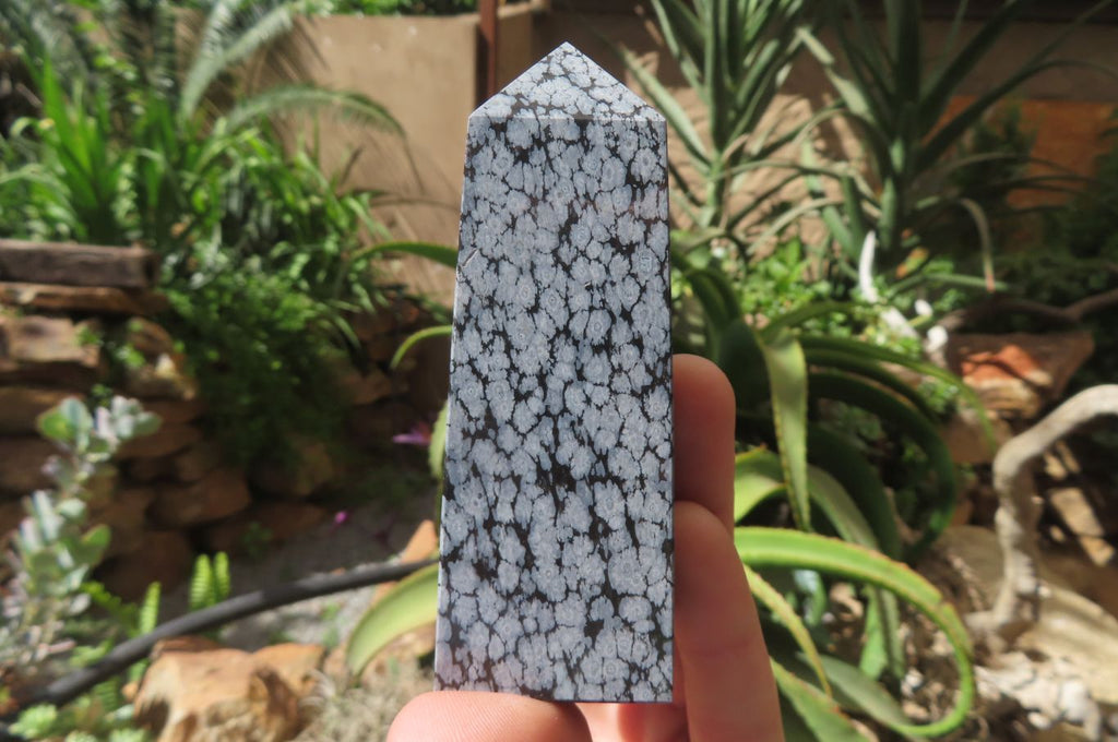 Polished Classic Snowflake Obsidian Obelisk Clock Towers - sold per item - From Mexico - Toprock Gemstones and Minerals 