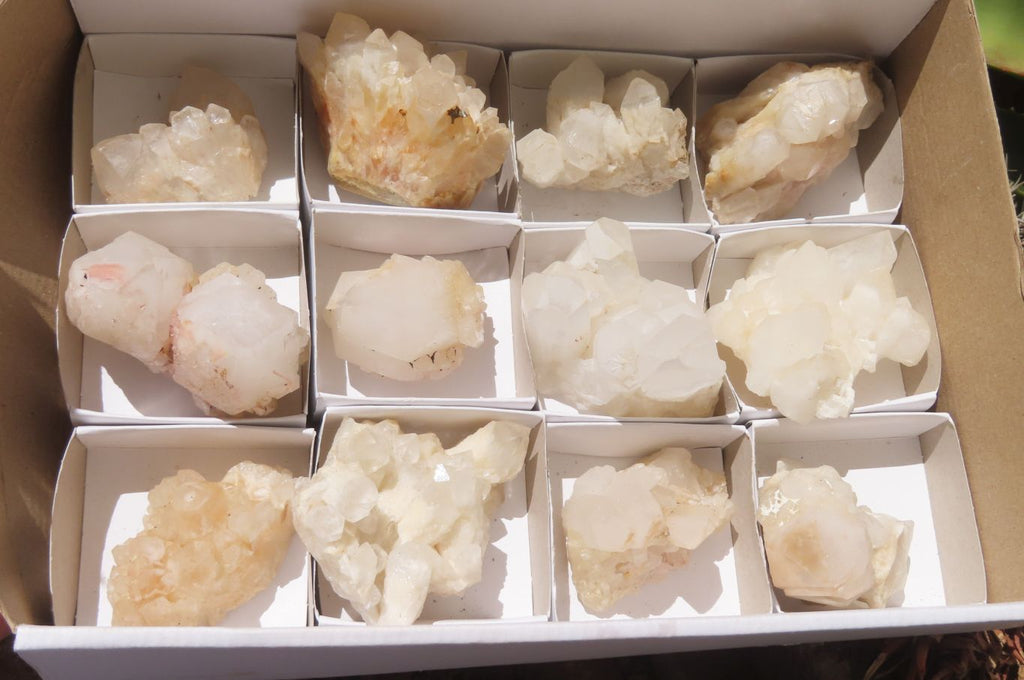 Natural Quartz Clusters x 12 From Madagascar - Toprock Gemstones and Minerals 