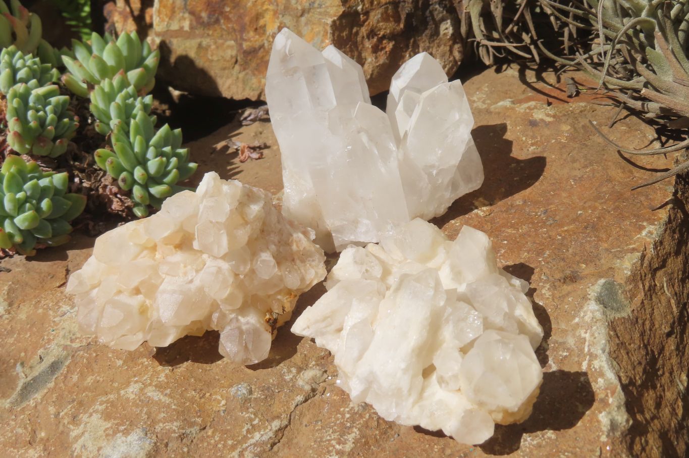 Natural Quartz Clusters x 12 From Madagascar - Toprock Gemstones and Minerals 