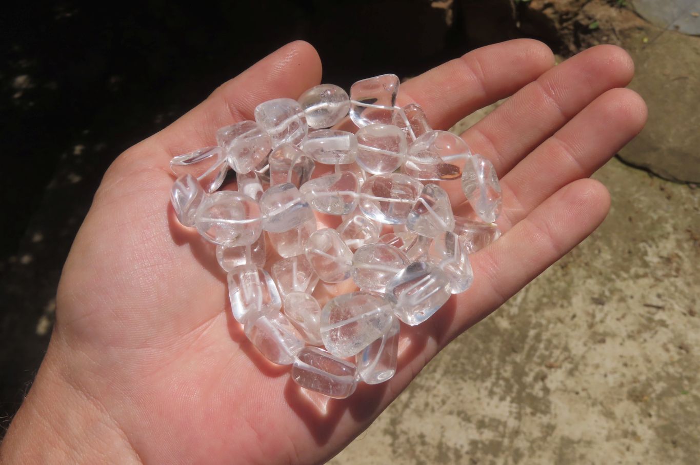 Polished Clear Quartz Rock Crystal Tumble Chip Bead Necklace - Sold Per Item - From Madagascar - Toprock Gemstones and Minerals 