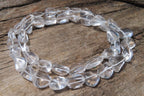 Polished Clear Quartz Rock Crystal Tumble Chip Bead Necklace - Sold Per Item - From Madagascar - Toprock Gemstones and Minerals 