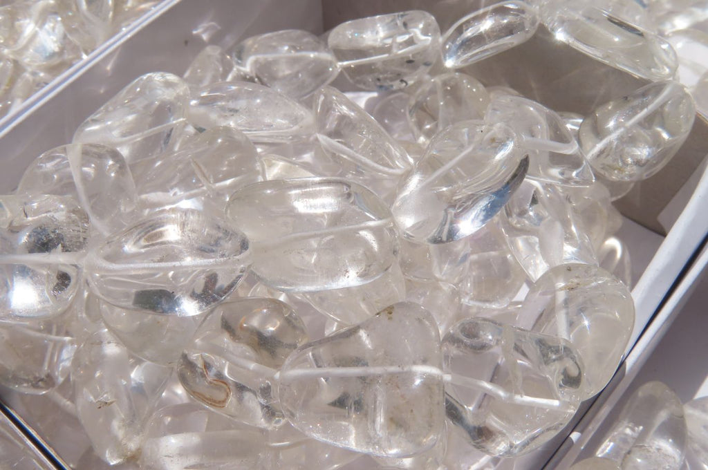 Polished Clear Quartz Rock Crystal Tumble Chip Bead Necklace - Sold Per Item - From Madagascar - Toprock Gemstones and Minerals 