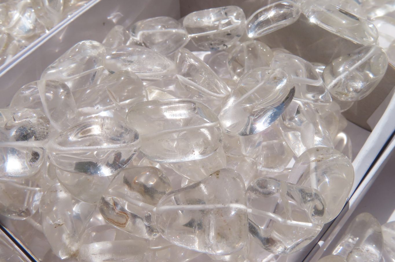 Polished Clear Quartz Rock Crystal Tumble Chip Bead Necklace - Sold Per Item - From Madagascar - Toprock Gemstones and Minerals 