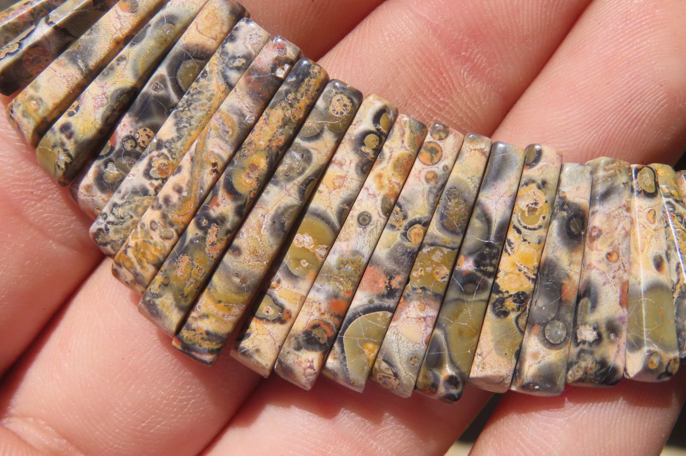 Polished Snakeskin Jasper Beaded Egyptian Choker Necklace - Sold per Item - From Australia - Toprock Gemstones and Minerals 