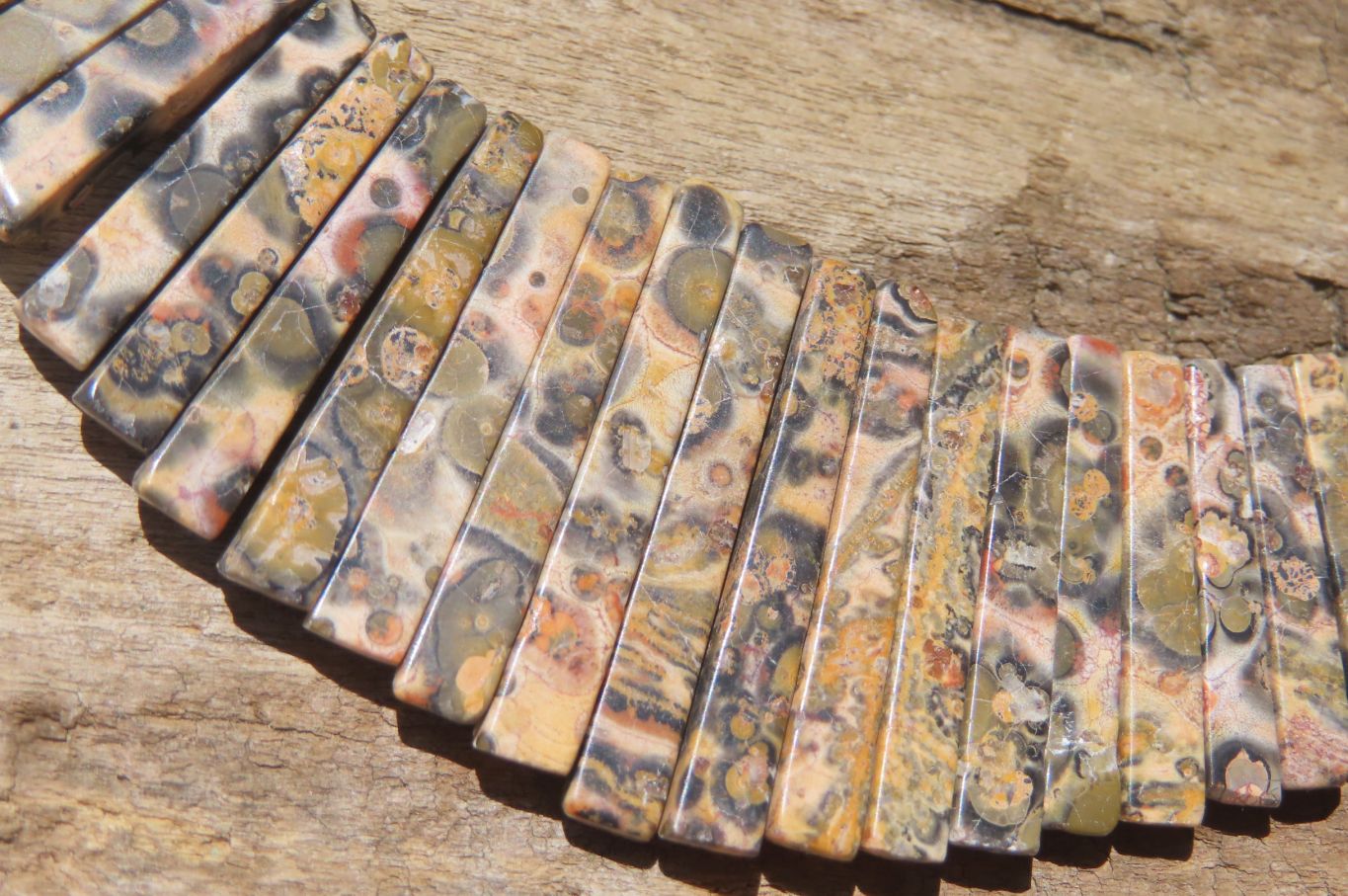 Polished Snakeskin Jasper Beaded Egyptian Choker Necklace - Sold per Item - From Australia - Toprock Gemstones and Minerals 