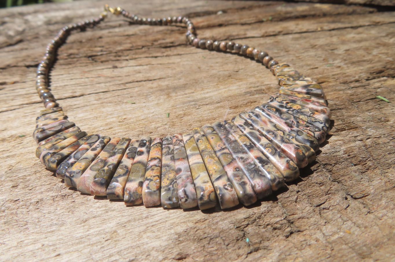 Polished Snakeskin Jasper Beaded Egyptian Choker Necklace - Sold per Item - From Australia - Toprock Gemstones and Minerals 