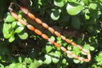 Polished Carnelian Agate Barrel Shaped Beaded Necklace - Sold per Item - From Botswana - Toprock Gemstones and Minerals 
