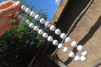 Polished Lightning Strike Magnesite - Howlite Ball Shaped Beaded Necklace - Sold Per Item - From Zimbabwe - Toprock Gemstones and Minerals 