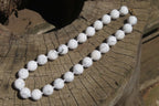Polished Lightning Strike Magnesite - Howlite Ball Shaped Beaded Necklace - Sold Per Item - From Zimbabwe - Toprock Gemstones and Minerals 