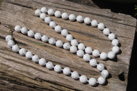 Polished Lightning Strike Magnesite - Howlite Ball Shaped Beaded Necklace - Sold Per Item - From Zimbabwe - Toprock Gemstones and Minerals 