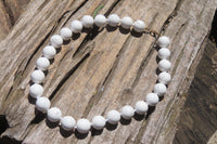 Polished Lightning Strike Magnesite - Howlite Ball Shaped Beaded Necklace - Sold Per Item - From Zimbabwe - Toprock Gemstones and Minerals 