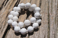 Polished Lightning Strike Magnesite - Howlite Ball Shaped Beaded Necklace - Sold Per Item - From Zimbabwe - Toprock Gemstones and Minerals 