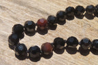 Polished Black Agate Faceted Beaded Necklace - Sold Per Item - From Brazil - Toprock Gemstones and Minerals 