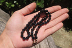 Polished Black Agate Faceted Beaded Necklace - Sold Per Item - From Brazil - Toprock Gemstones and Minerals 