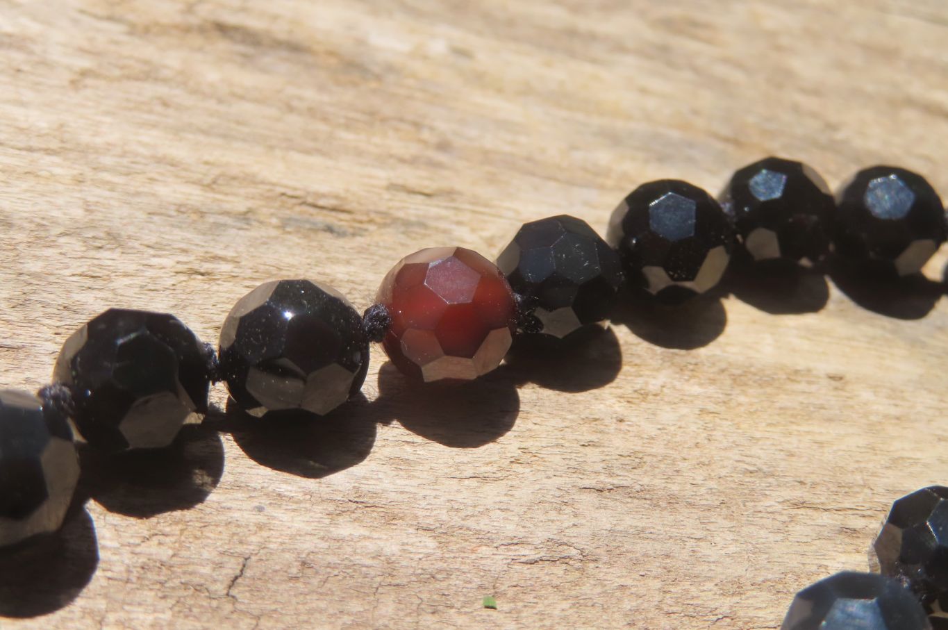 Polished Black Agate Faceted Beaded Necklace - Sold Per Item - From Brazil - Toprock Gemstones and Minerals 