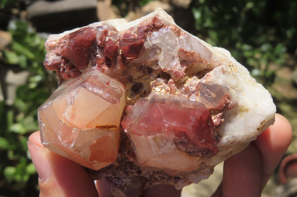Natural Red Hematoid Quartz Clusters x 4 From Karoi, Zimbabwe - Toprock Gemstones and Minerals 