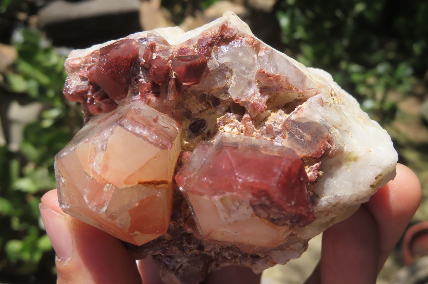 Natural Red Hematoid Quartz Clusters x 4 From Karoi, Zimbabwe - Toprock Gemstones and Minerals 