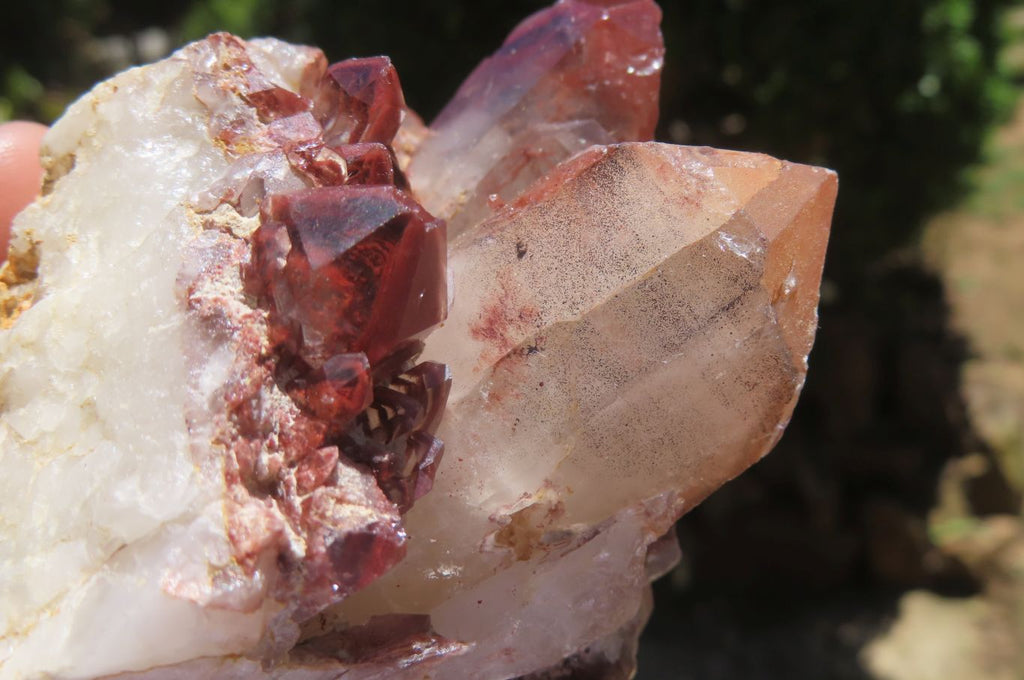 Natural Red Hematoid Quartz Clusters x 4 From Karoi, Zimbabwe - Toprock Gemstones and Minerals 