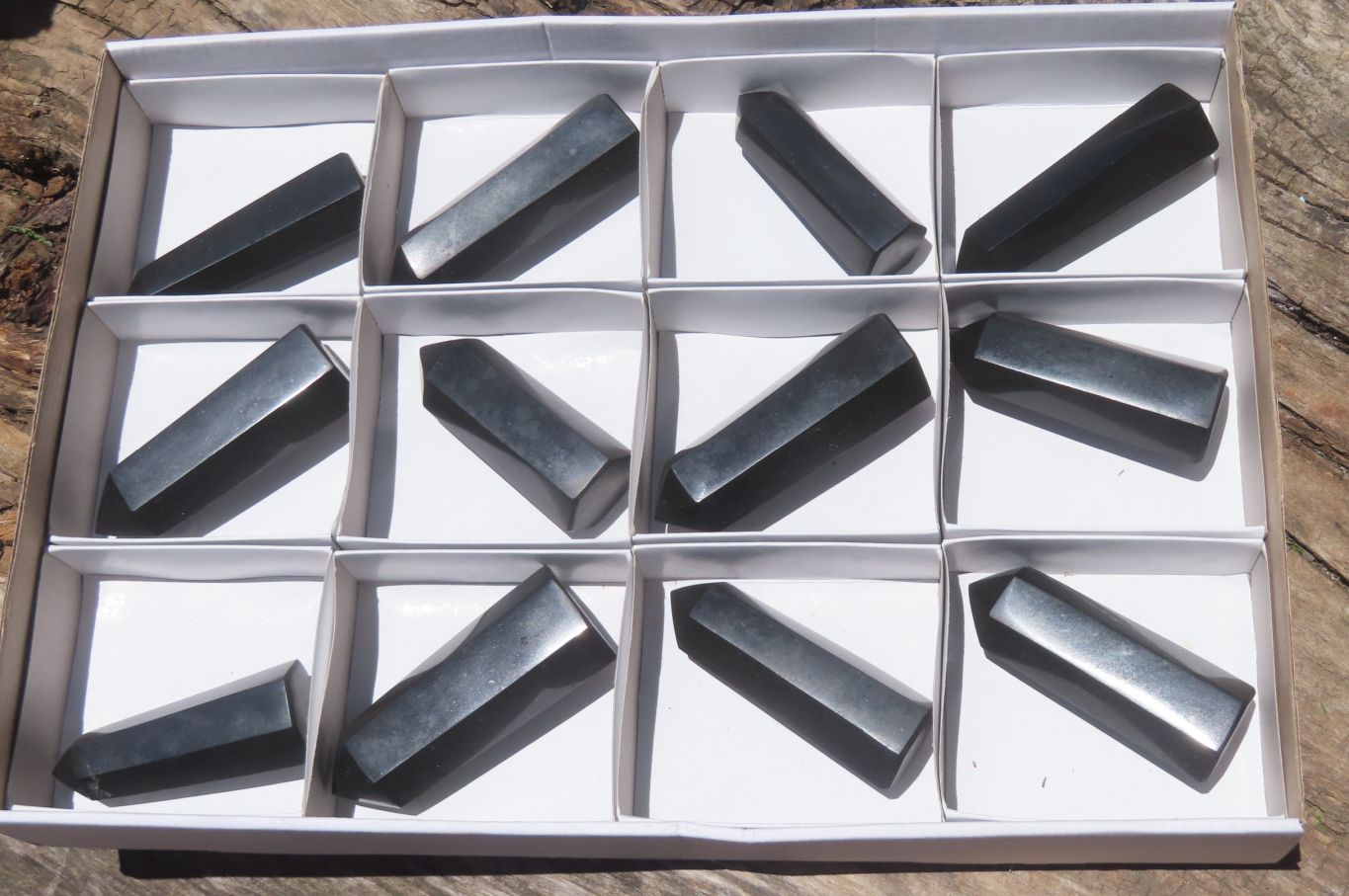 Polished Black Basalt Points x 12 From Madagascar - Toprock Gemstones and Minerals 