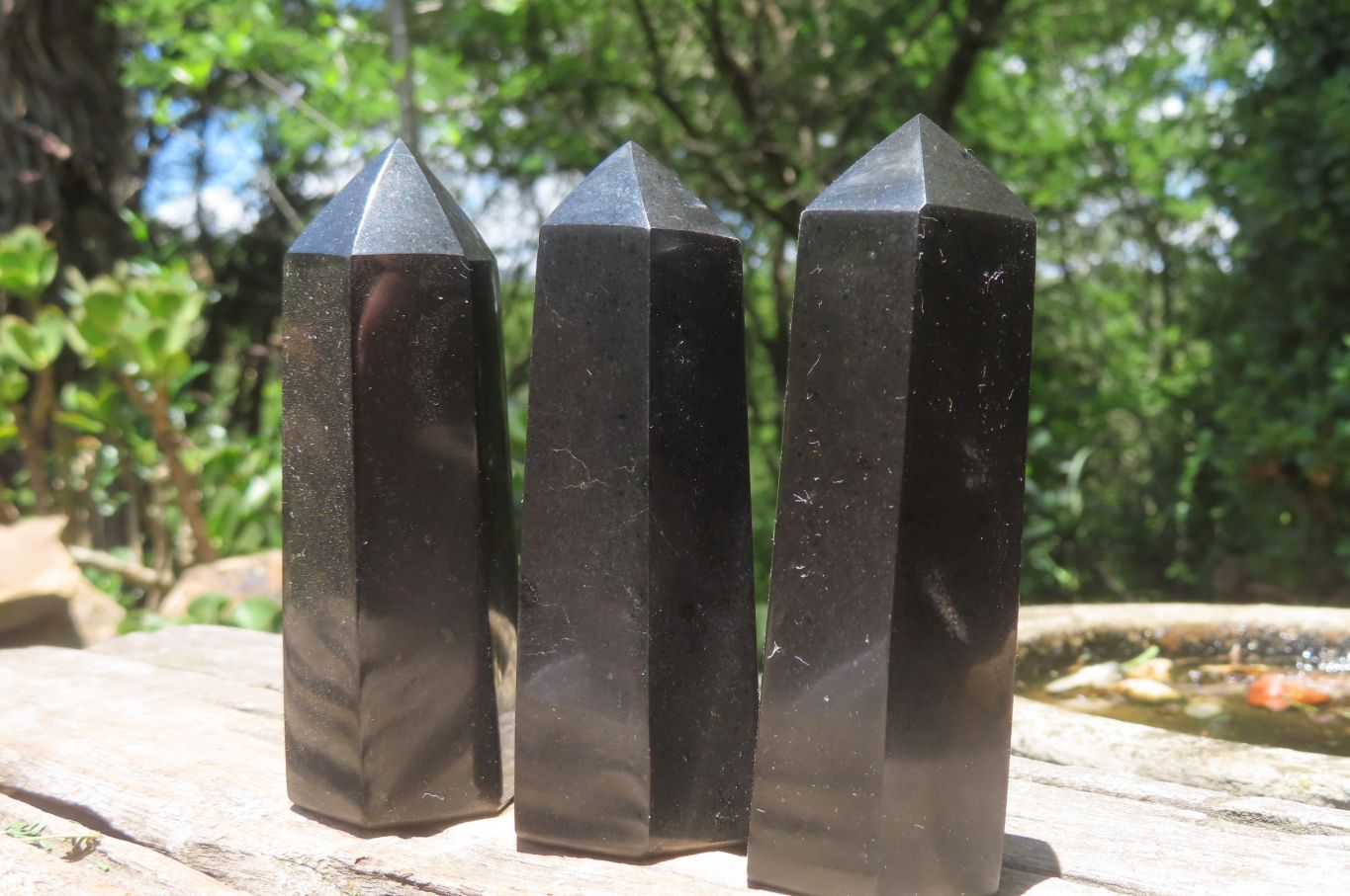 Polished Black Basalt Points x 12 From Madagascar - Toprock Gemstones and Minerals 