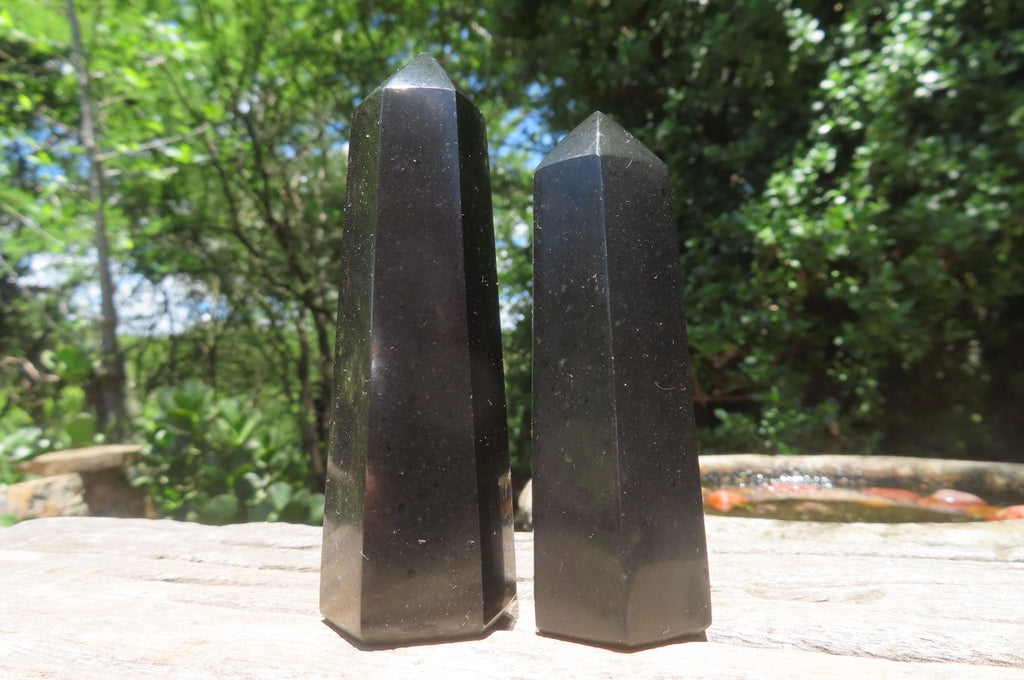 Polished Black Basalt Points x 12 From Madagascar - Toprock Gemstones and Minerals 