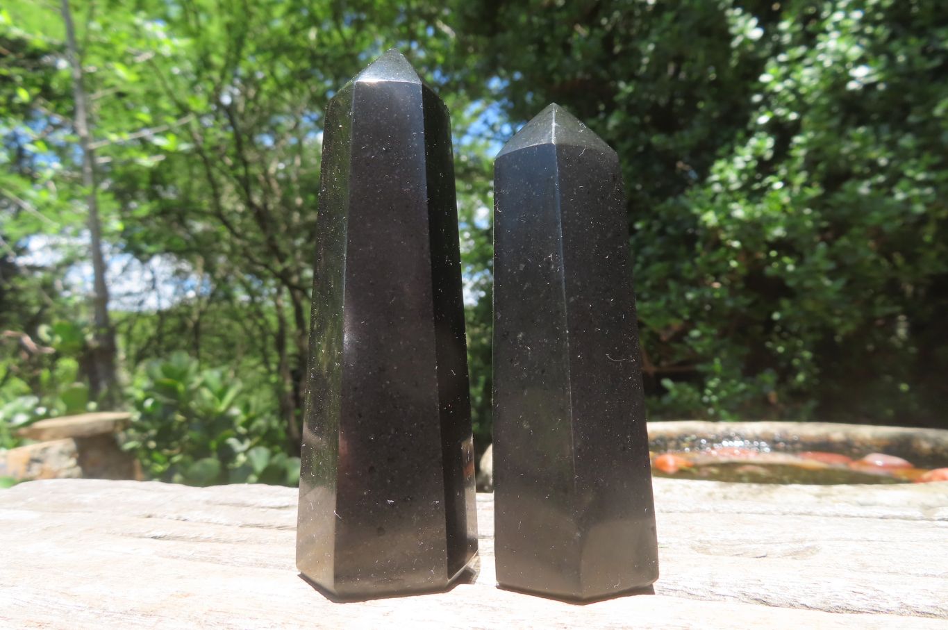 Polished Black Basalt Points x 12 From Madagascar - Toprock Gemstones and Minerals 