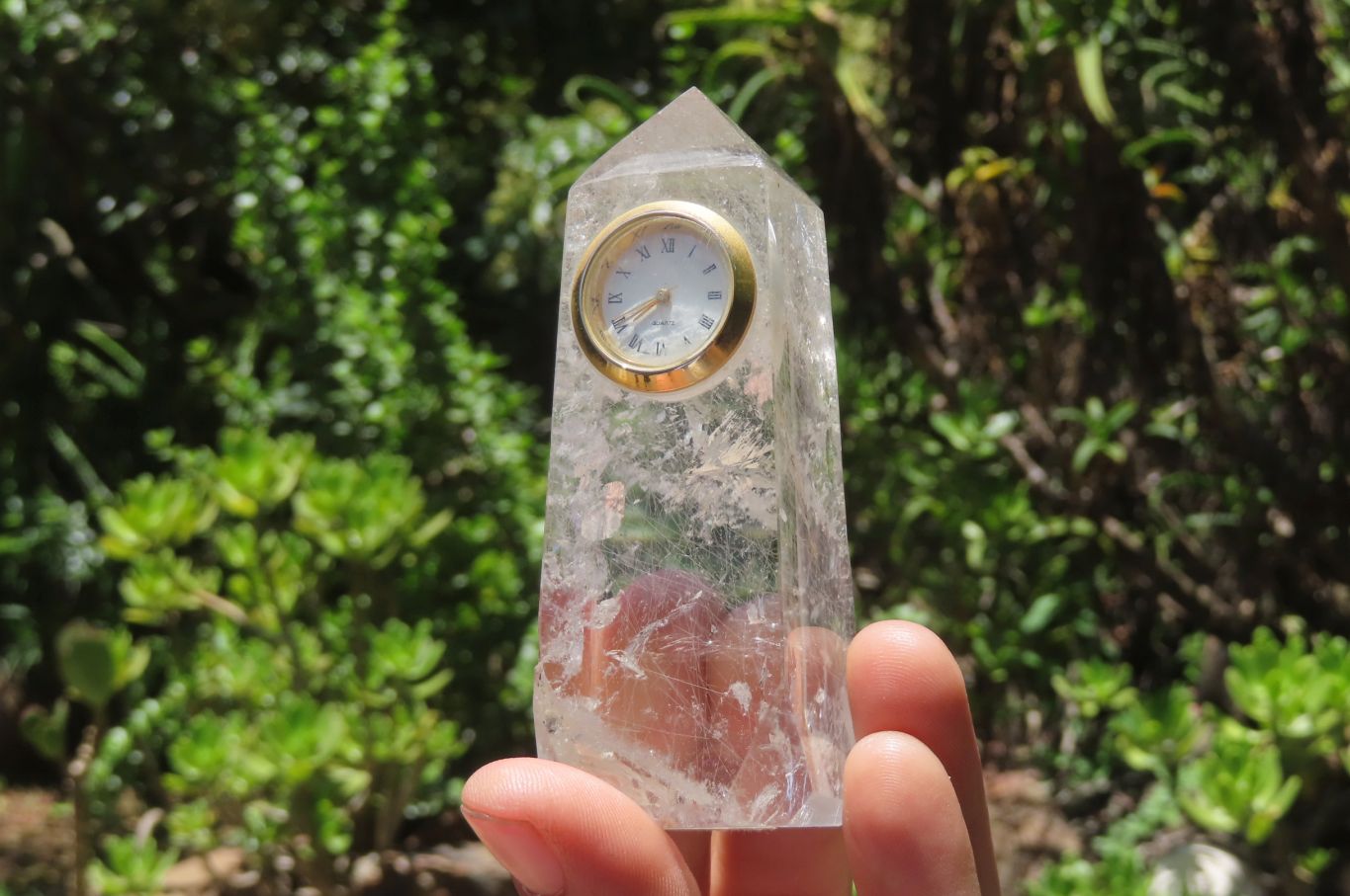 Polished Rutilated Quartz Clock Tower x 1 From Brazil - Toprock Gemstones and Minerals 