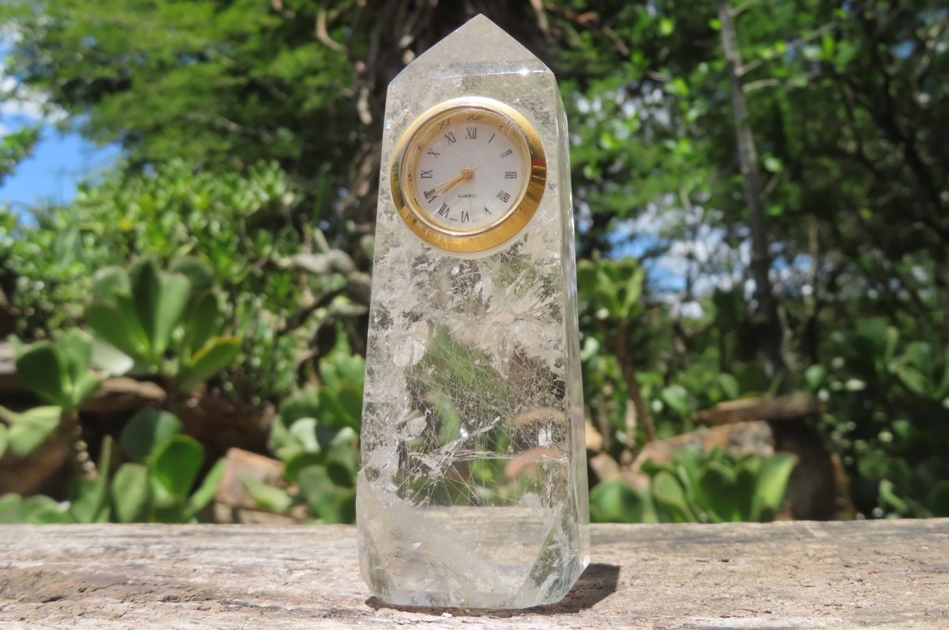 Polished Rutilated Quartz Clock Tower x 1 From Brazil - Toprock Gemstones and Minerals 