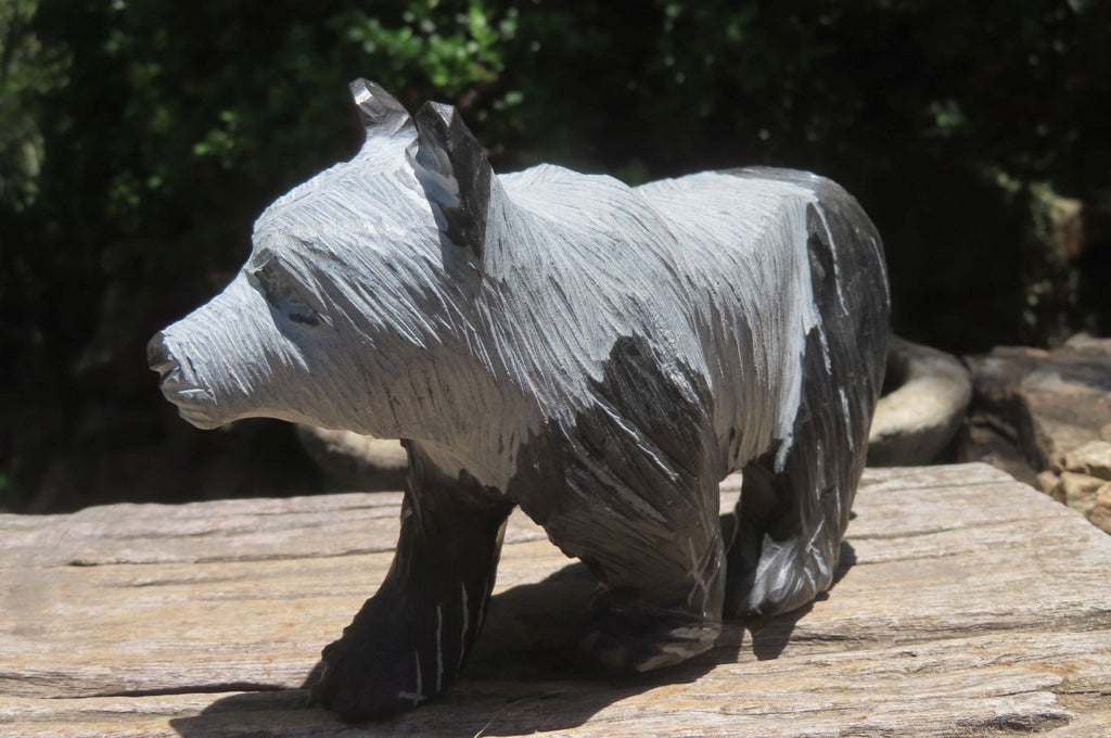 Hand Made Wonder Stone Panda Carving x 1 From Zimbabwe - Toprock Gemstones and Minerals 