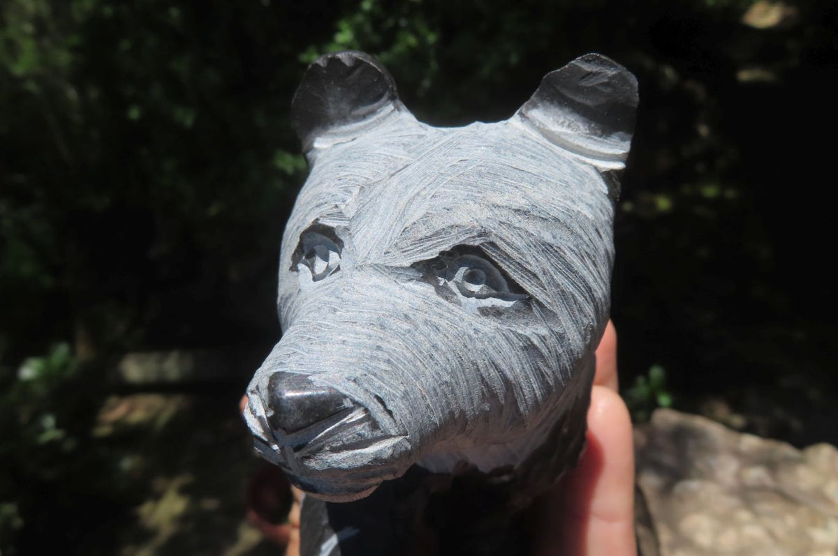 Hand Made Wonder Stone Panda Carving x 1 From Zimbabwe - Toprock Gemstones and Minerals 