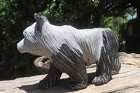 Hand Made Wonder Stone Panda Carving x 1 From Zimbabwe