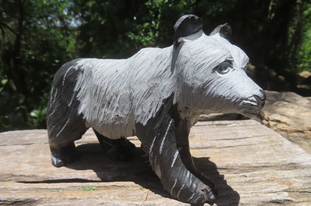 Hand Made Wonder Stone Panda Carving x 1 From Zimbabwe - Toprock Gemstones and Minerals 