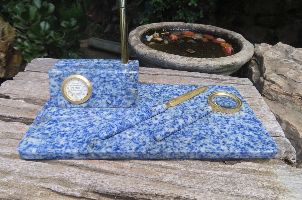 Hand Made Sodalite Desk Set x 1 From Namibia - Toprock Gemstones and Minerals 