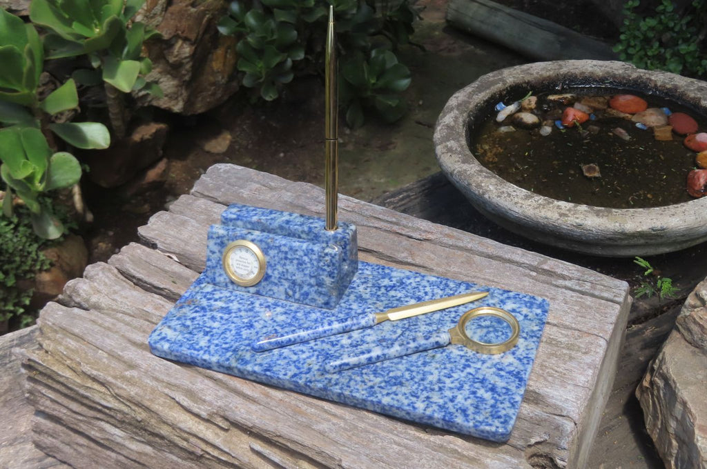 Hand Made Sodalite Desk Set x 1 From Namibia - Toprock Gemstones and Minerals 