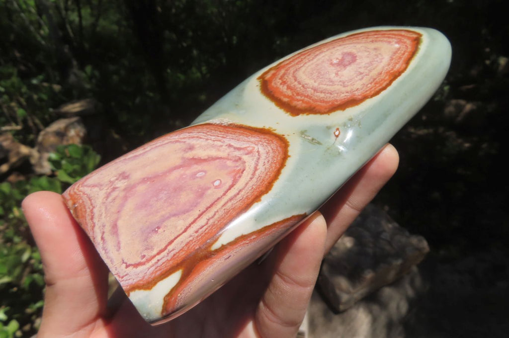 Polished Polychrome Jasper Standing Free Forms x 3 From Mahajanga, Madagascar - Toprock Gemstones and Minerals 