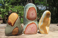 Polished Polychrome Jasper Standing Free Forms x 3 From Mahajanga, Madagascar - Toprock Gemstones and Minerals 