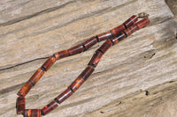 Polished Red Tigers Eye Cylinder Shaped Bead Necklace - Sold Per Item - From South Africa