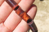 Polished Red Tigers Eye Cylinder Shaped Bead Necklace - Sold Per Item - From South Africa