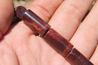 Polished Red Tigers Eye Cylinder Shaped Bead Necklace - Sold Per Item - From South Africa