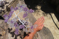Hand Made Rock Crystal and Amethyst Wire Wrap Tree On Crystal Amethyst Base - Sold Per Item -  From Zambia