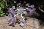 Hand Made Rock Crystal and Amethyst Wire Wrap Tree On Crystal Amethyst Base - Sold Per Item -  From Zambia - Toprock Gemstones and Minerals 
