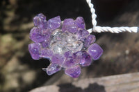 Hand Made Rock Crystal and Amethyst Wire Wrap Tree On Crystal Amethyst Base - Sold Per Item -  From Zambia