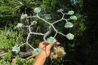 Hand Made Aventurine and Zambian Quartz Wire Wrap Gemstone Tree On Crystal Base - Sold Per Item -  From Zambia - Toprock Gemstones and Minerals 
