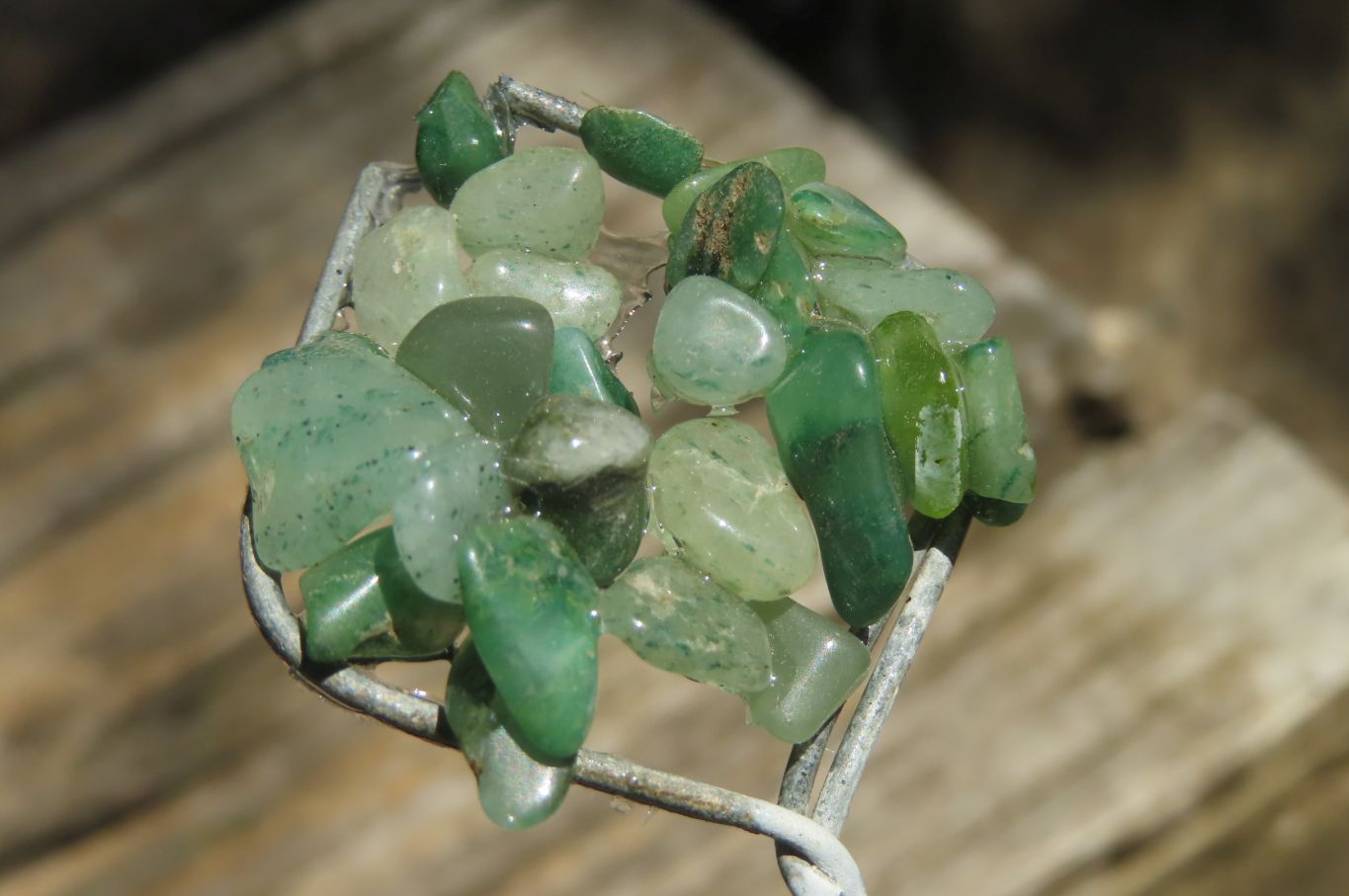 Hand Made Aventurine and Zambian Quartz Wire Wrap Gemstone Tree On Crystal Base - Sold Per Item -  From Zambia - Toprock Gemstones and Minerals 