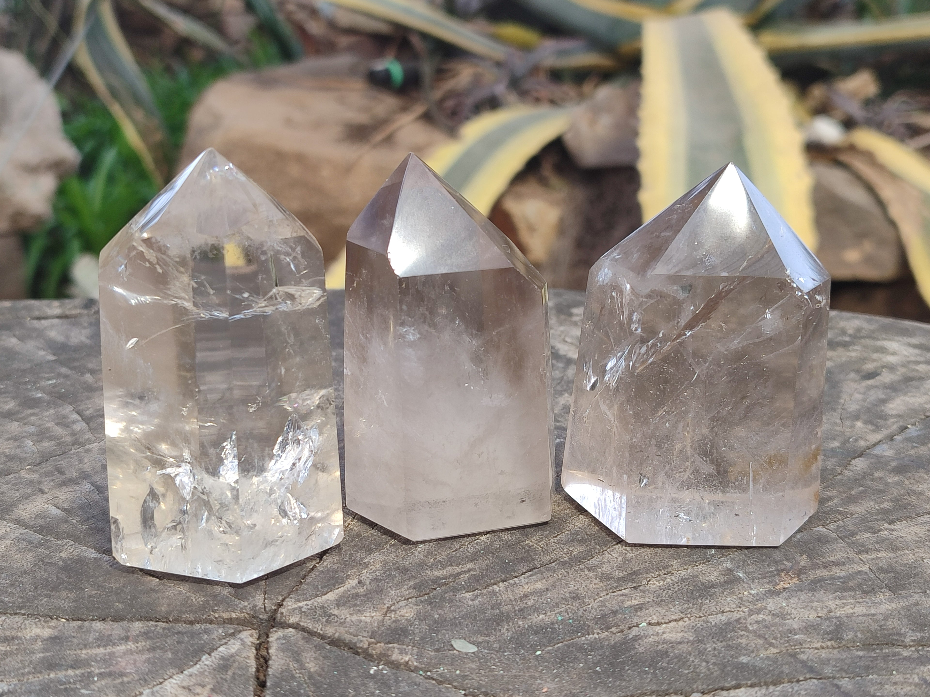 Polished Smokey Phantom Quartz Crystals x 6 From Madagascar - Toprock Gemstones and Minerals 