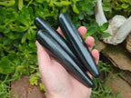 Polished Black Basalt Massage Wands x 6 From Madagascar - Toprock Gemstones and Minerals 